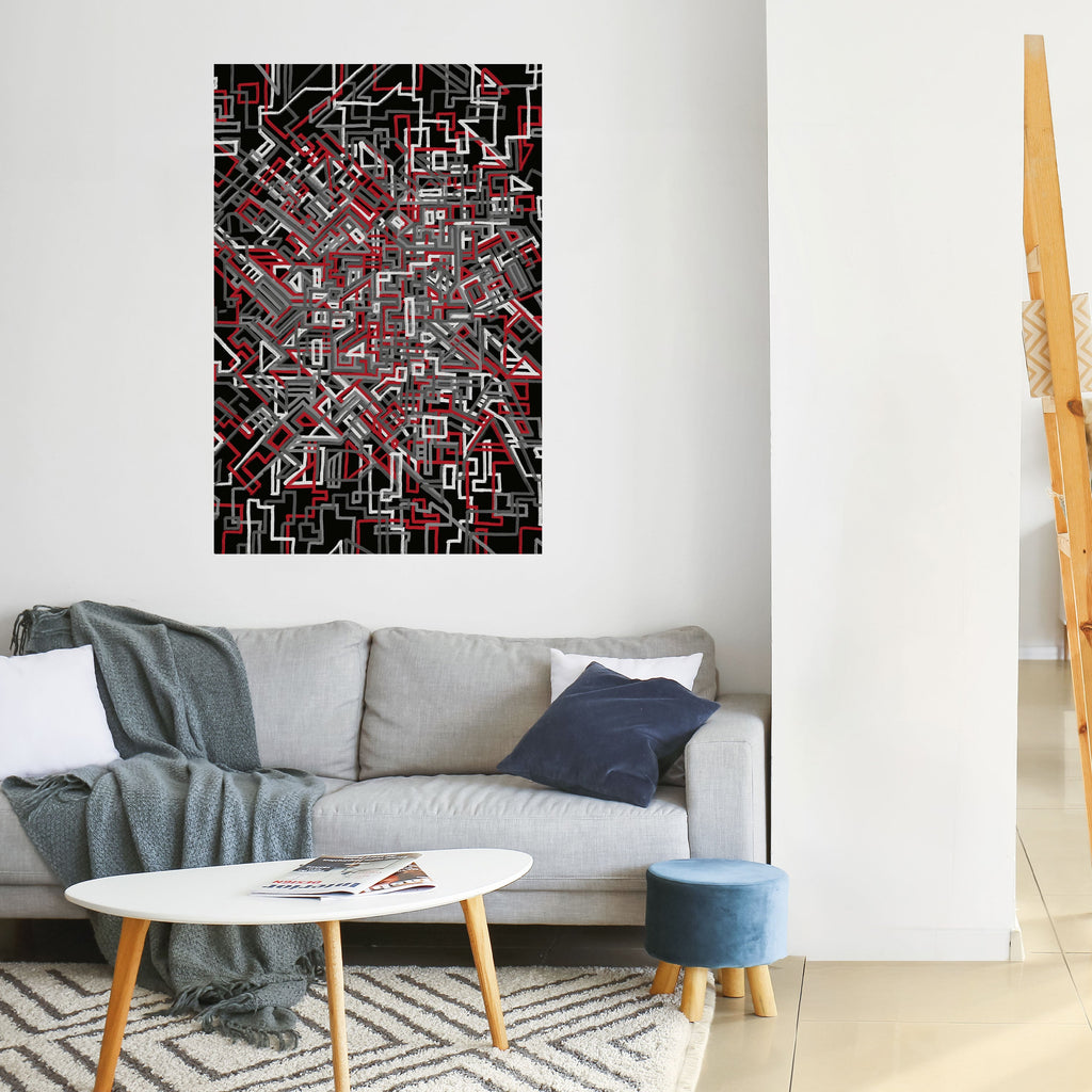 BROKEN LINES Peel and Stick Vertical Poster