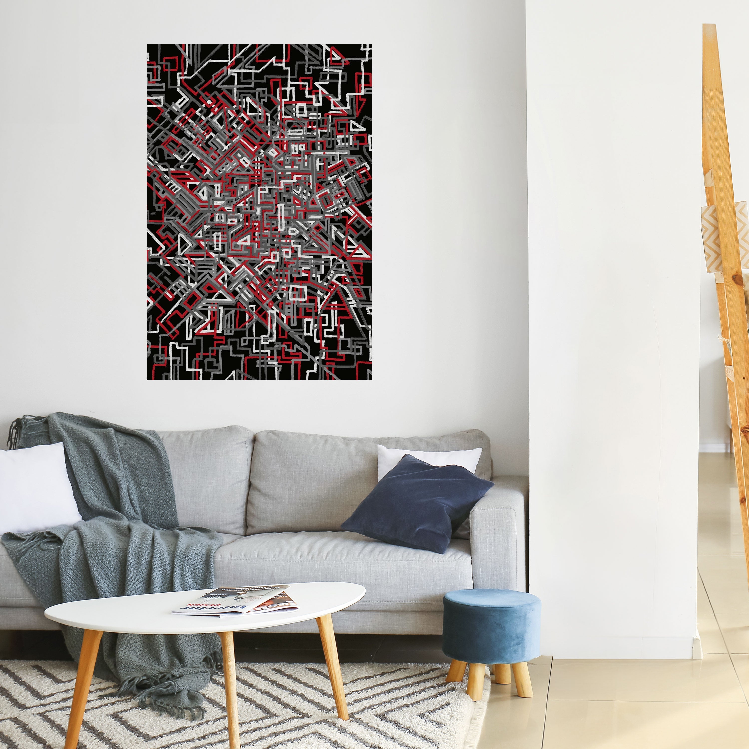 BROKEN LINES Peel and Stick Vertical Poster