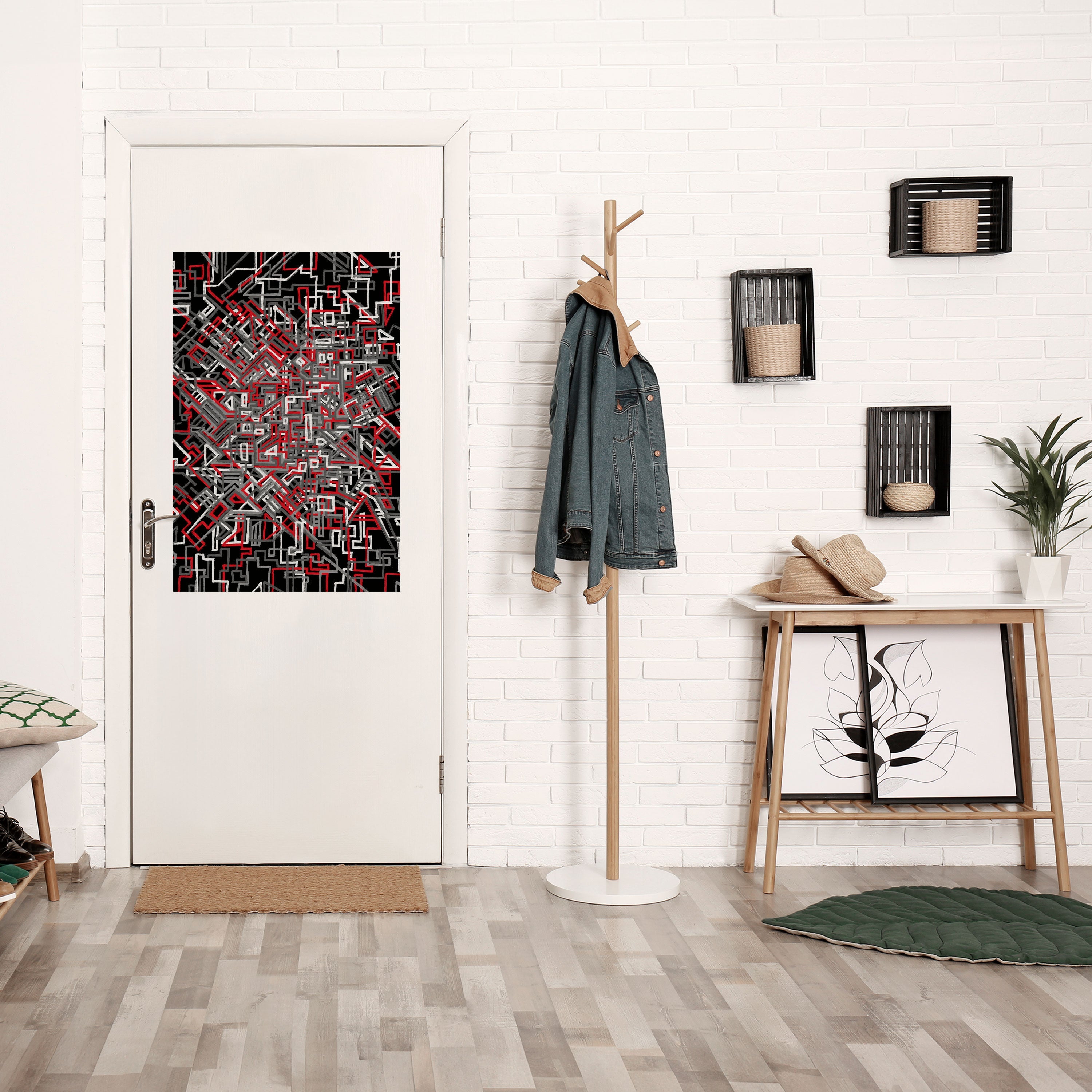 BROKEN LINES Peel and Stick Vertical Poster