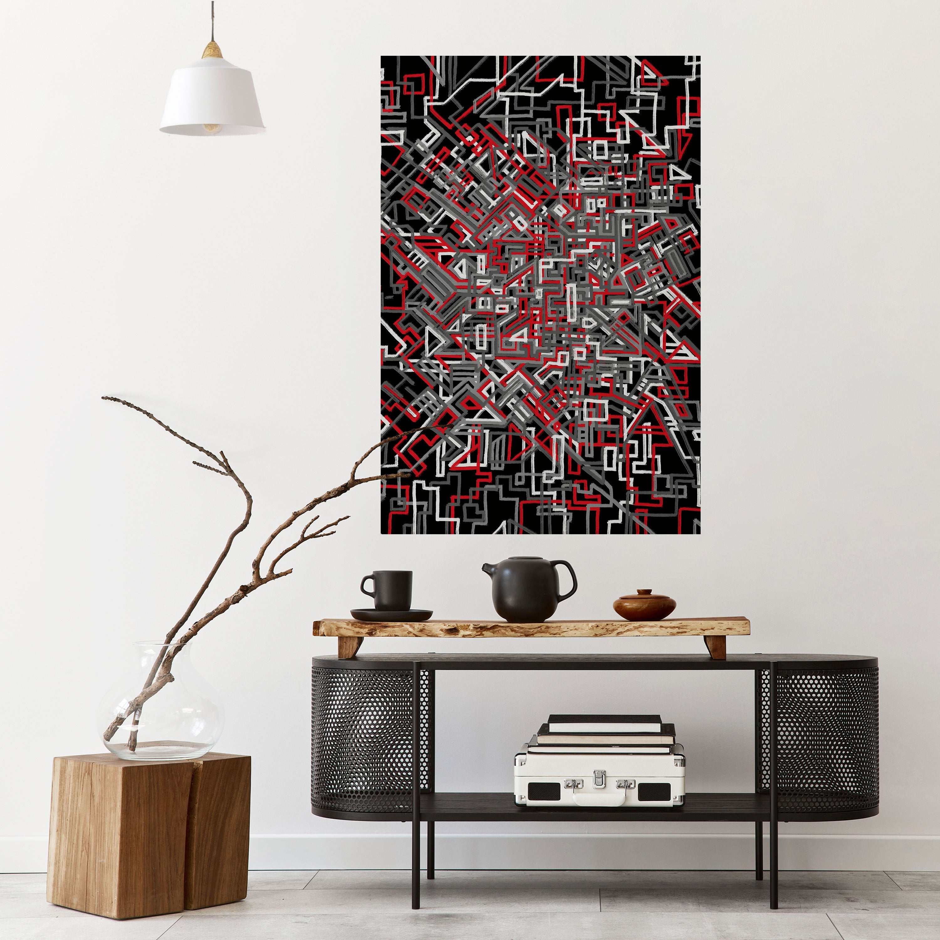 BROKEN LINES Poster Vertical Autocolante