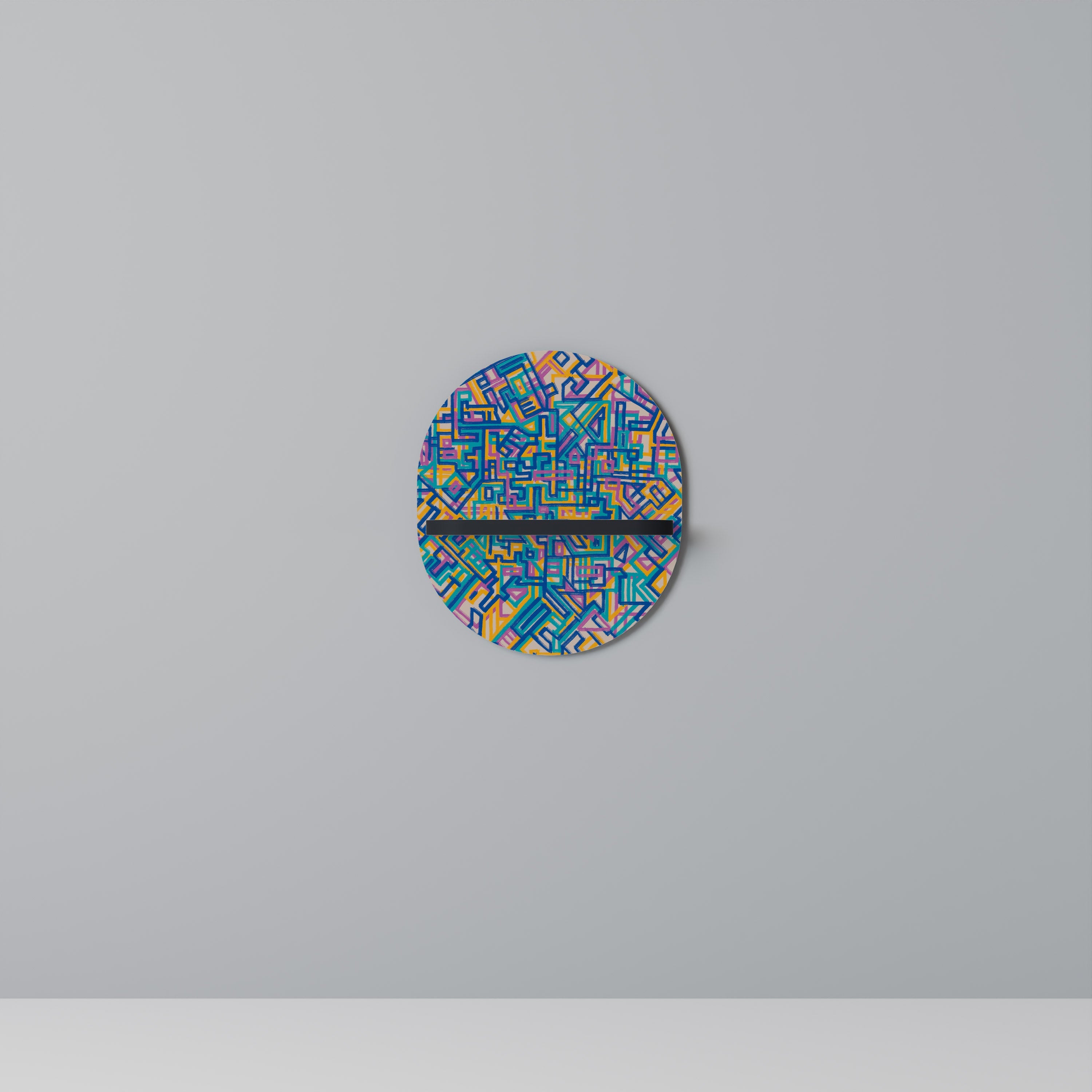 MEMORIES MAP Prateleira Oval Decorativa em Acabamento Preto