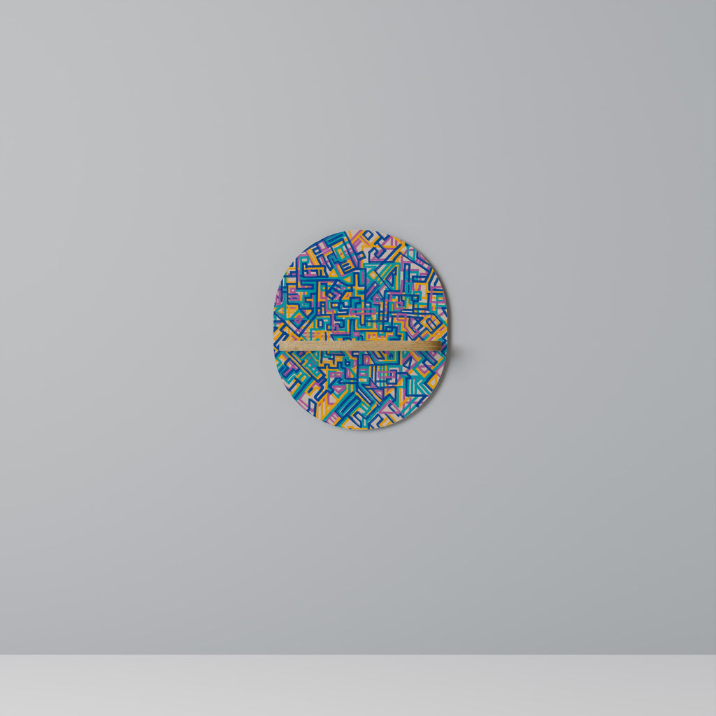 MEMORIES MAP Prateleira Oval Decorativa em Efeito Carvalho