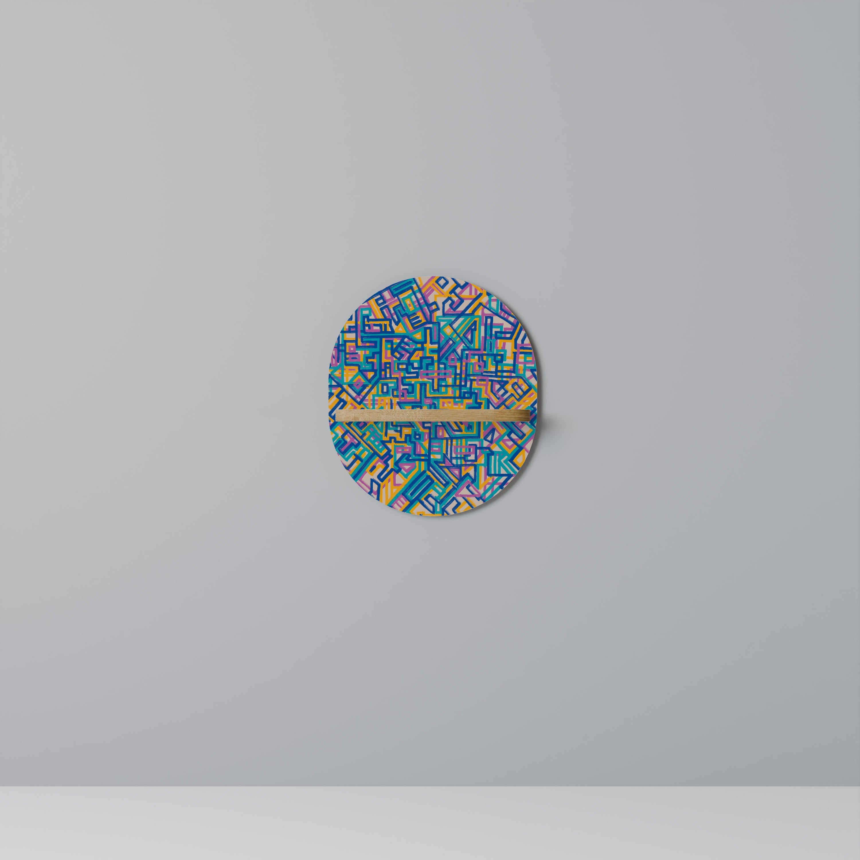 MEMORIES MAP Prateleira Oval Decorativa em Efeito Carvalho