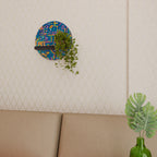 MEMORIES MAP Prateleira Redonda Decorativa em Acabamento Preto