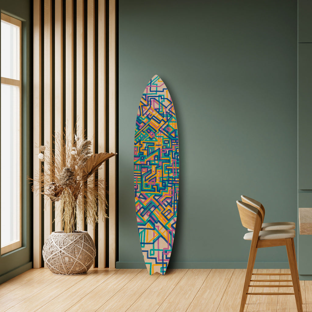 MEMORIES MAP Surfboard Decorative Panel