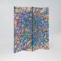 MEMORIES MAP Decorative 4-Panel Room Divider