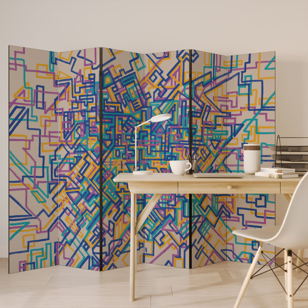 MEMORIES MAP Biombo Decorativo de 6 Painéis