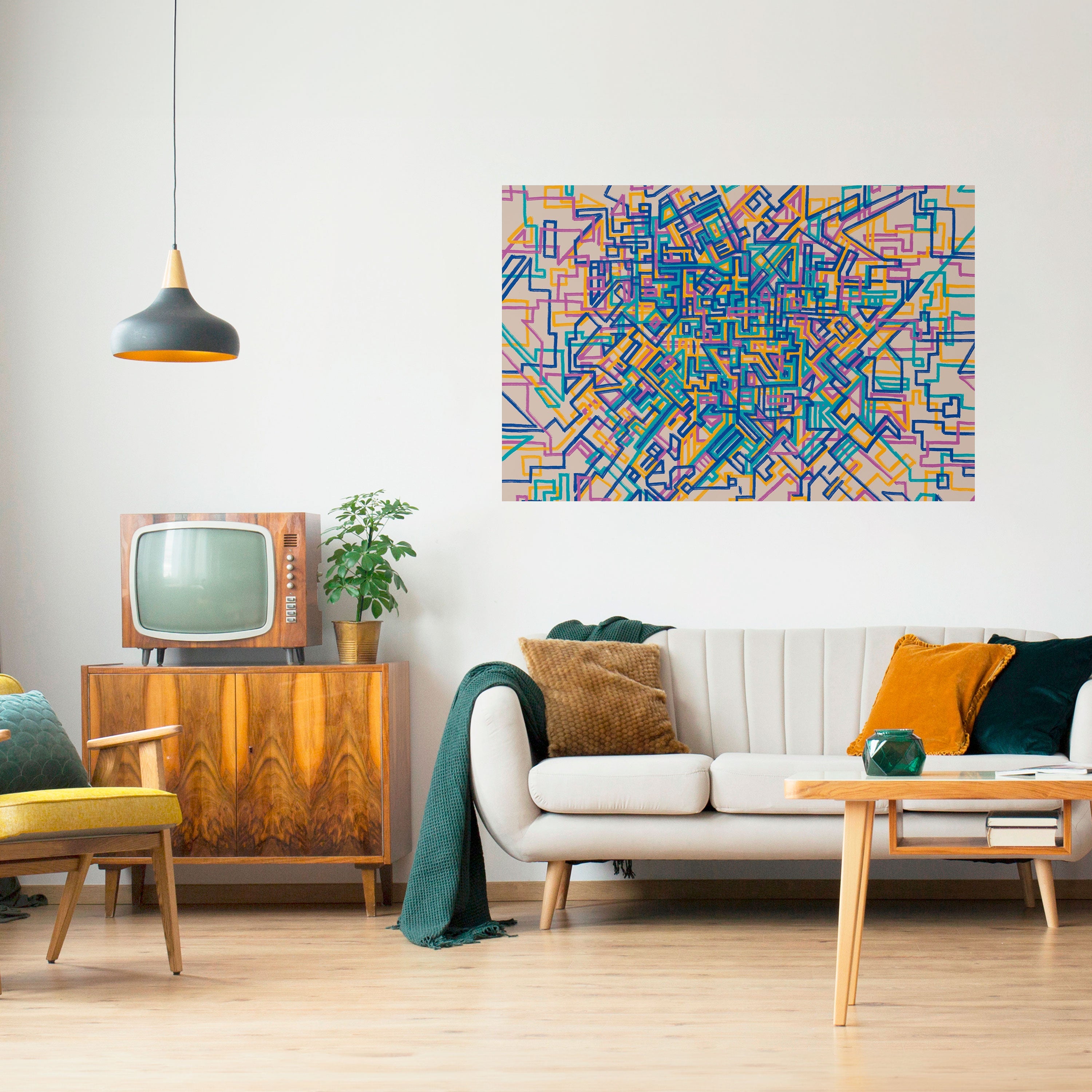 MEMORIES MAP Peel and Stick Horizontal Poster