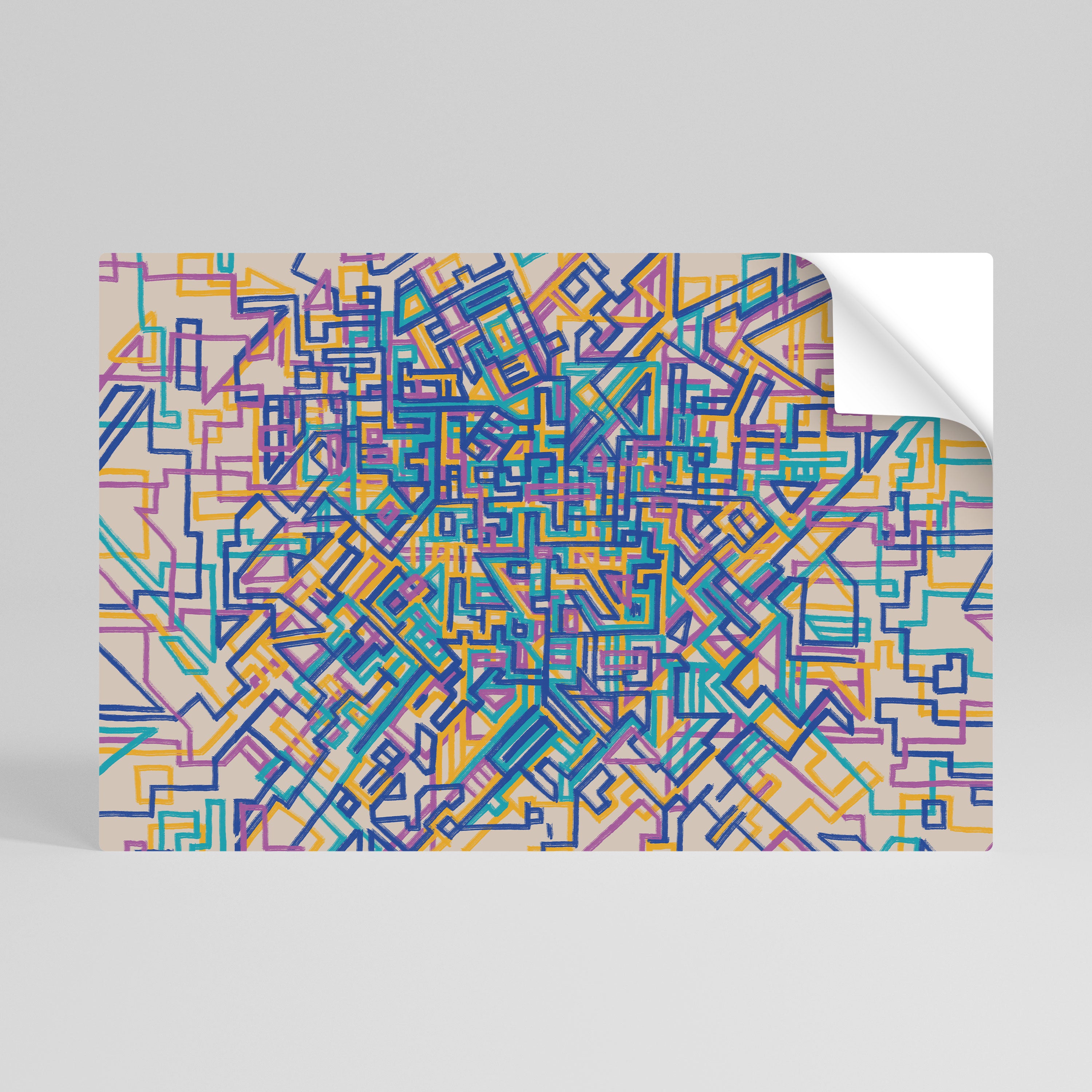 MEMORIES MAP Póster Autocolante Horizontal