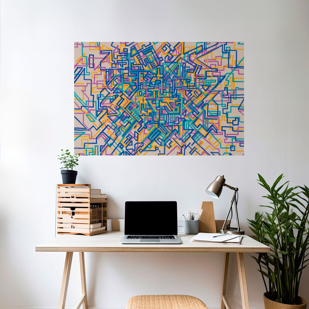 MEMORIES MAP Peel and Stick Horizontal Poster