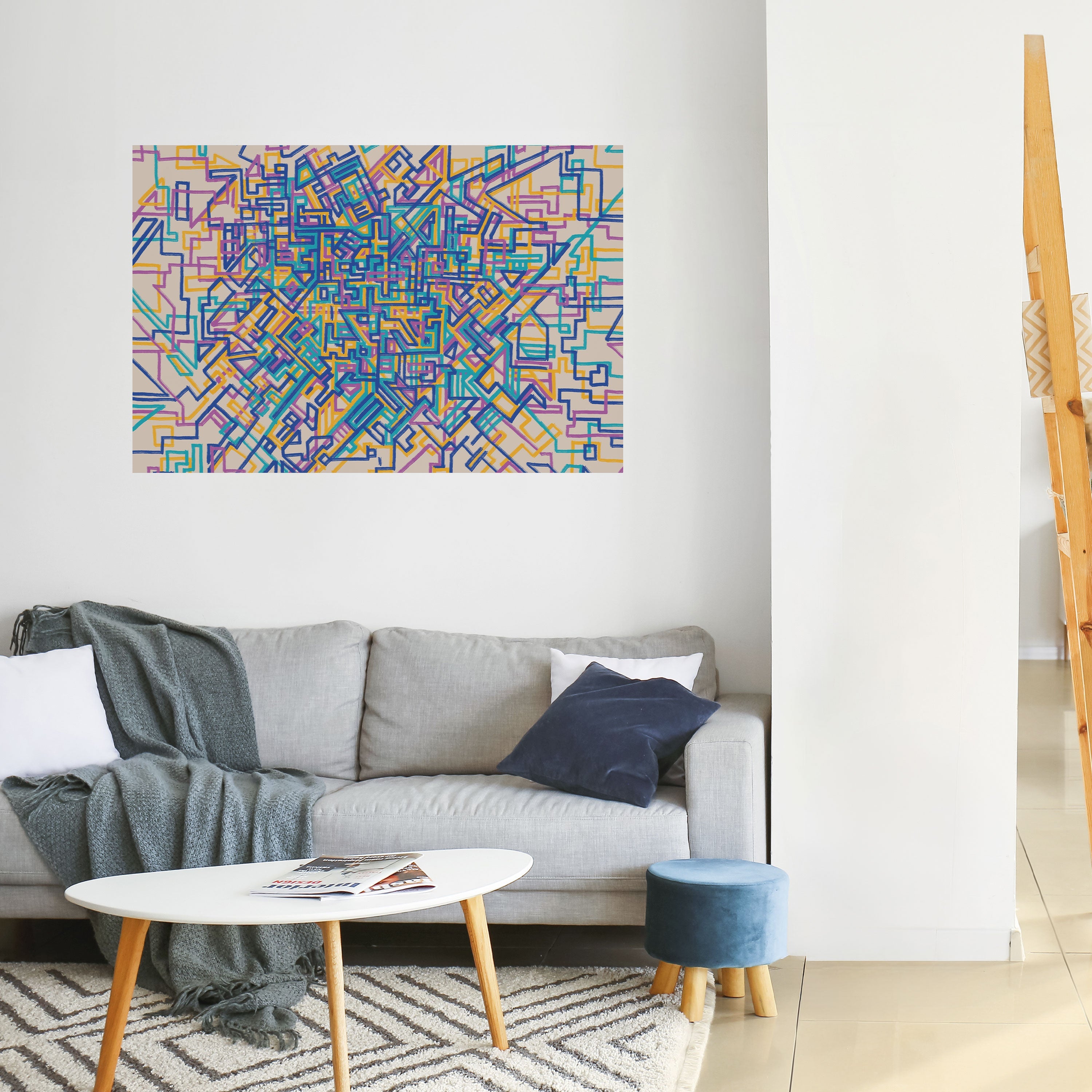 MEMORIES MAP Peel and Stick Horizontal Poster