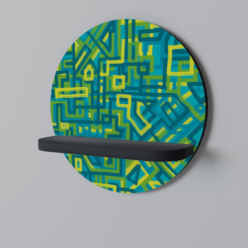 NOSTALGIC MEMORIES Prateleira Redonda Decorativa em Acabamento Preto