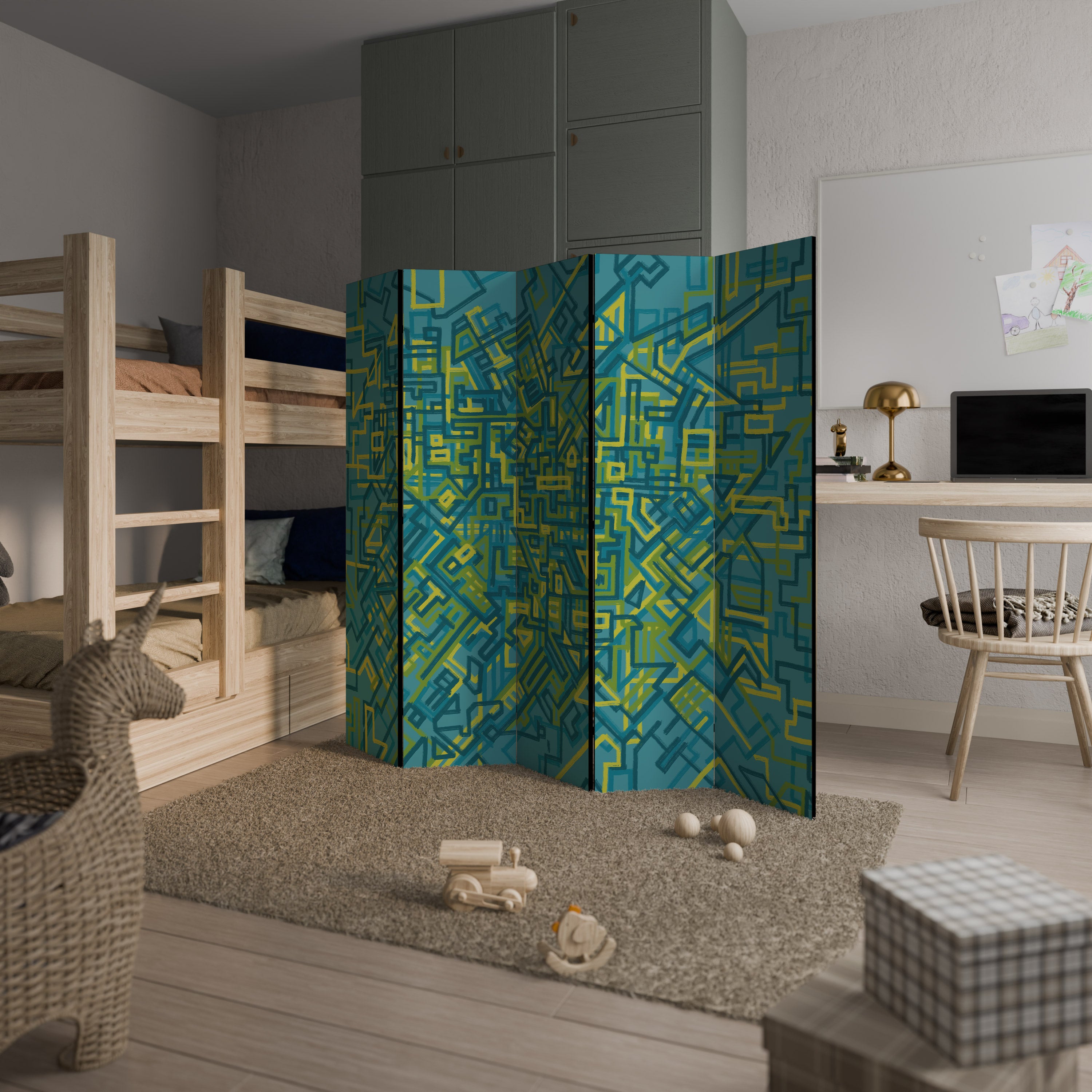 NOSTALGIC MEMORIES 5-Panel Room Divider
