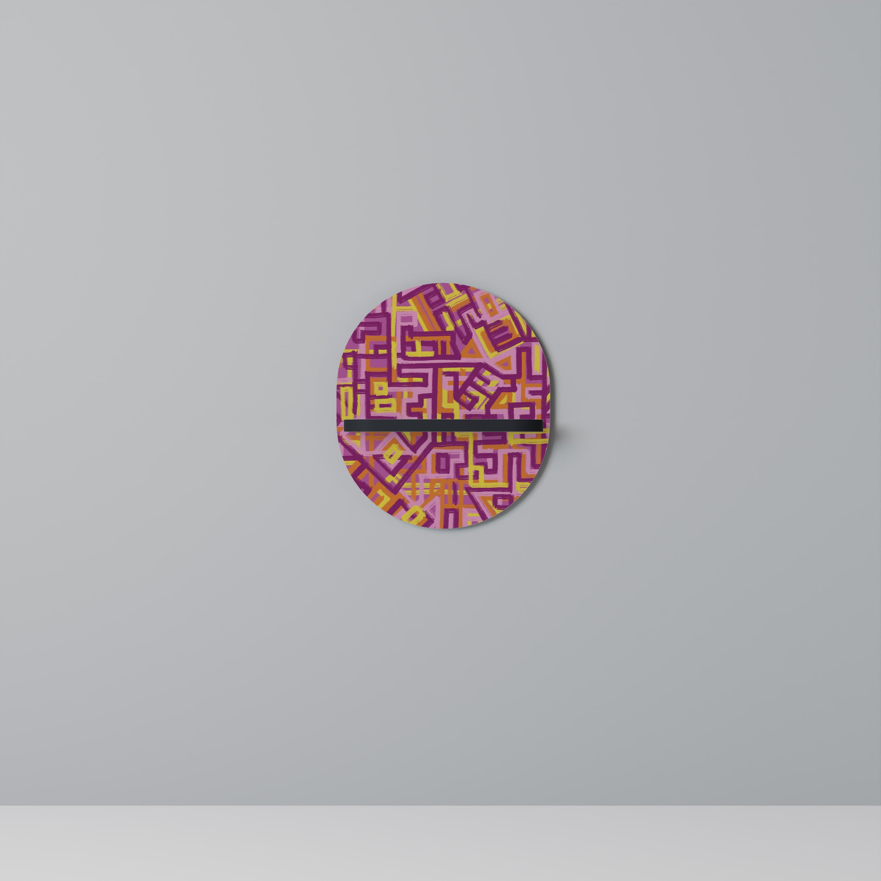 LOVELY MEMORIES Prateleira Oval Decorativa em Acabamento Preto