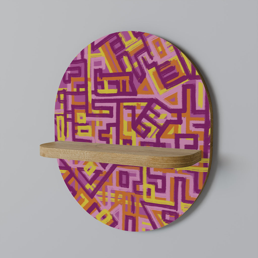 LOVELY MEMORIES Prateleira Oval Decorativa em Efeito Carvalho