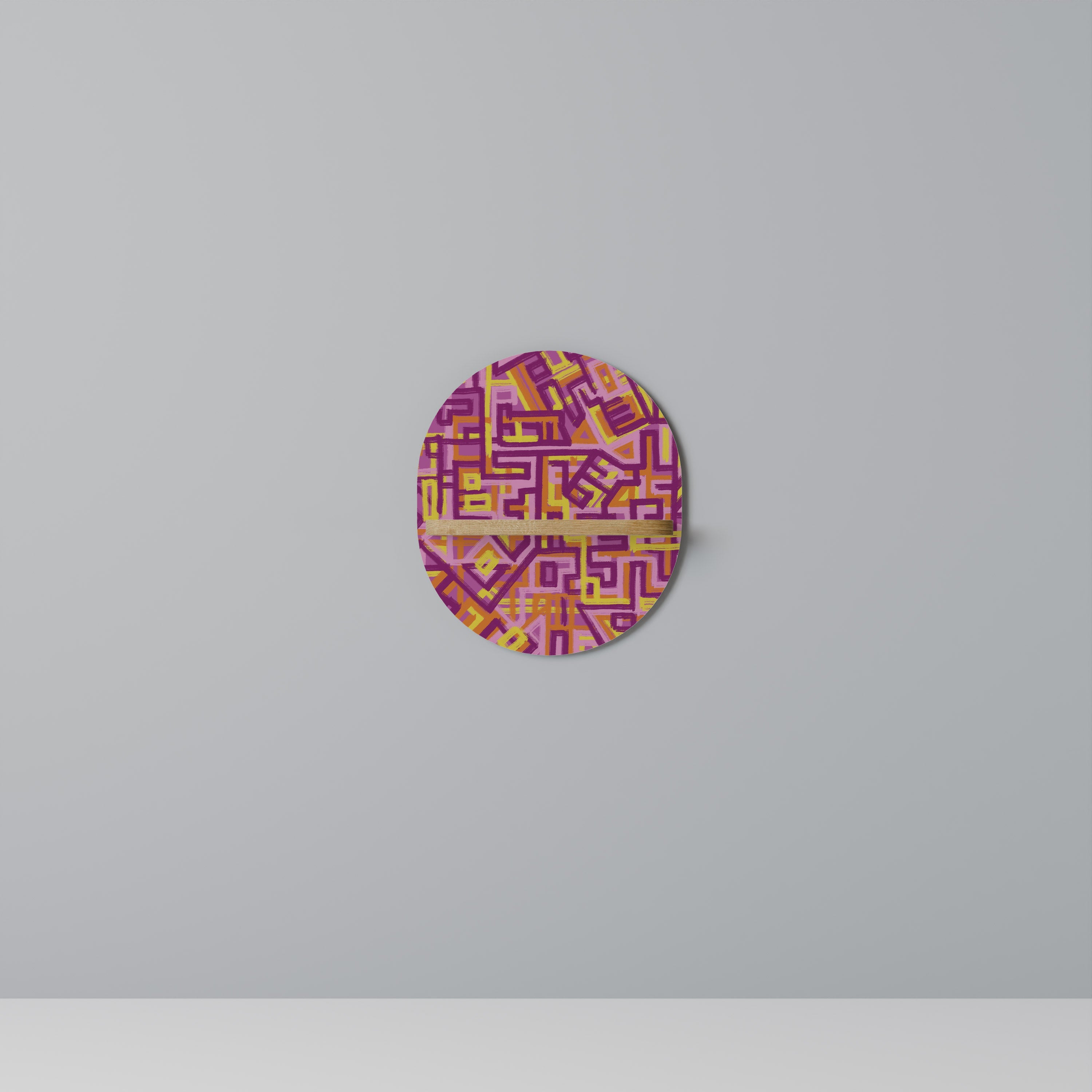 LOVELY MEMORIES Prateleira Oval Decorativa em Efeito Carvalho