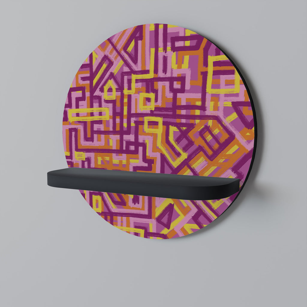 LOVELY MEMORIES Prateleira Redonda Decorativa em Acabamento Preto