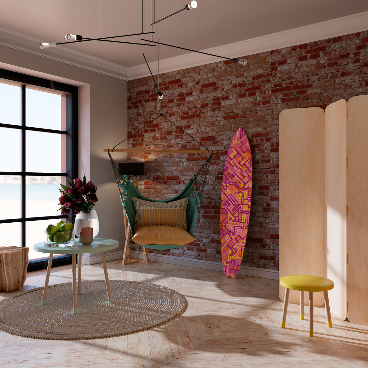 LOVELY MEMORIES Painel Decorativo Prancha de Surf