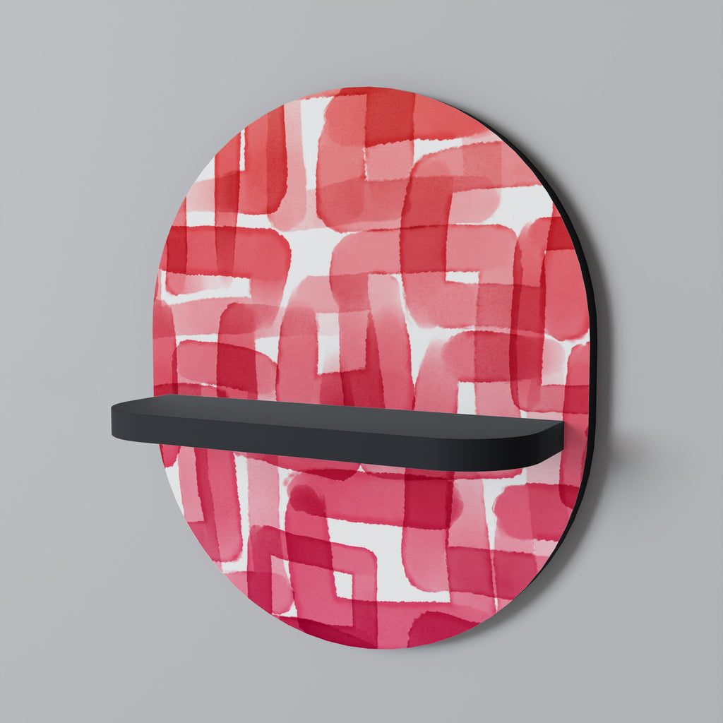 KALEIDOSCOPIC CUBISM Prateleira Oval Decorativa em Acabamento Preto