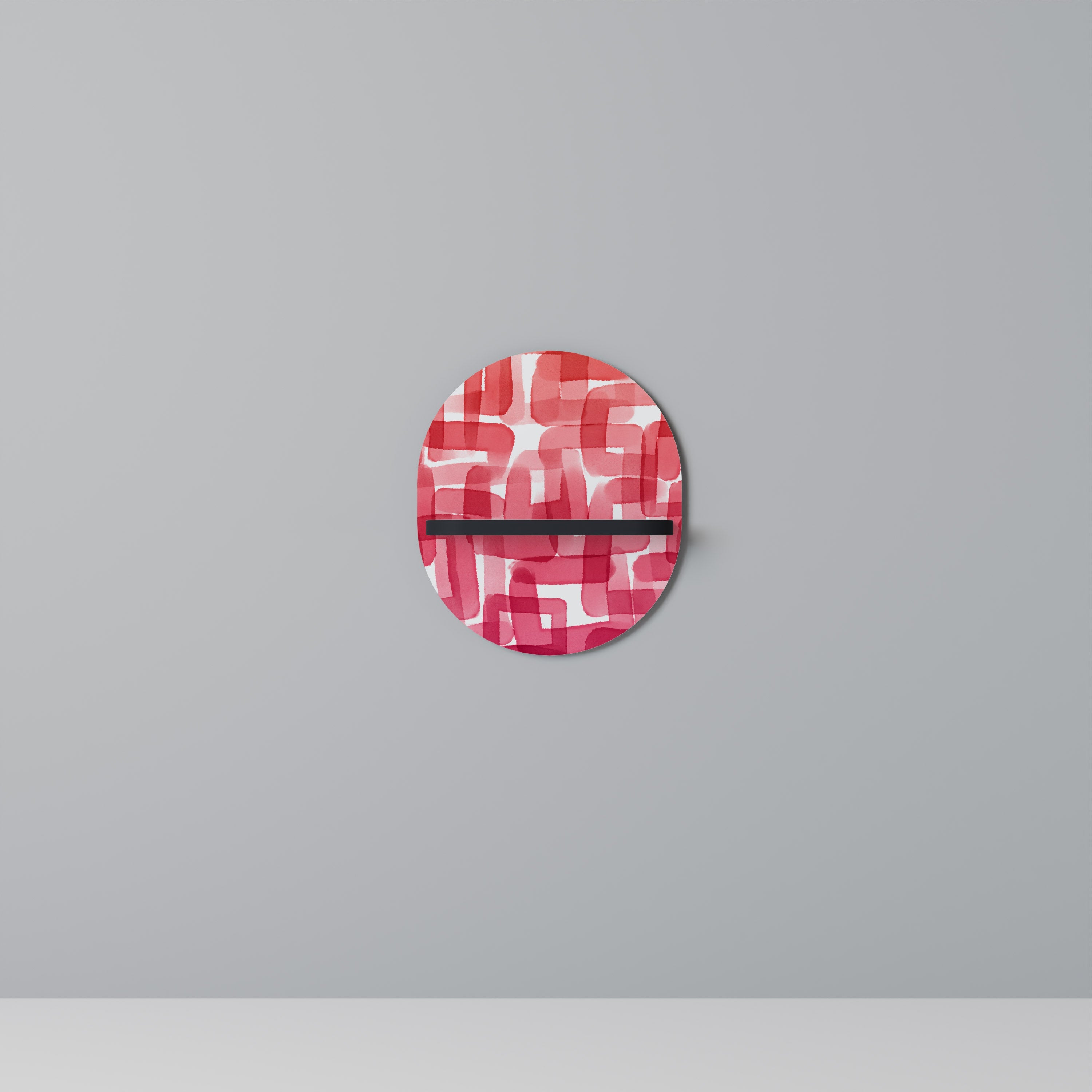 KALEIDOSCOPIC CUBISM Prateleira Oval Decorativa em Acabamento Preto