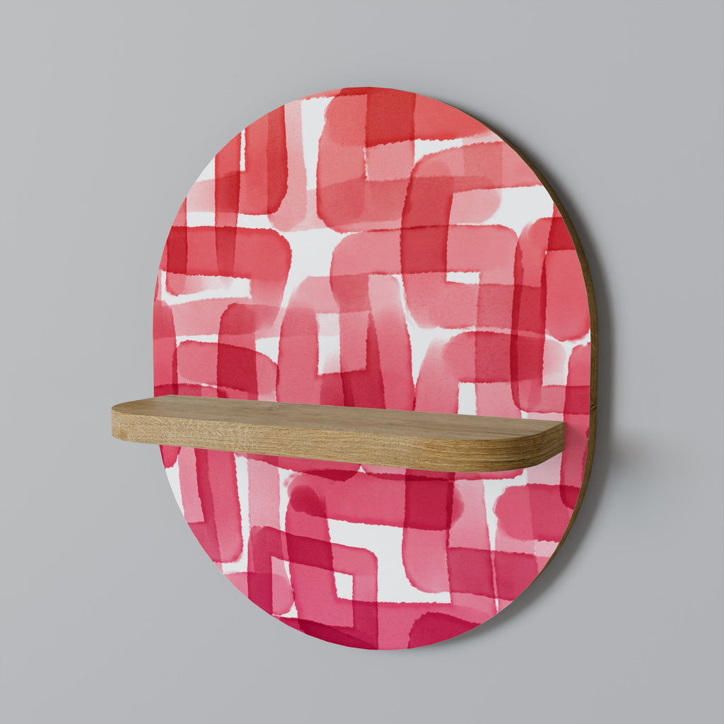 KALEIDOSCOPIC CUBISM Prateleira Oval Decorativa em Efeito Carvalho