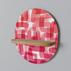 KALEIDOSCOPIC CUBISM Prateleira Oval Decorativa em Efeito Carvalho