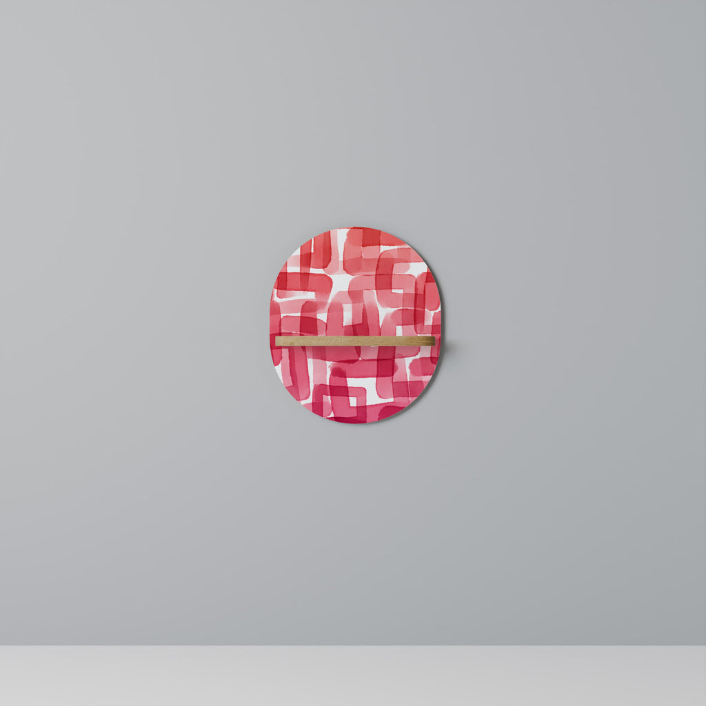 KALEIDOSCOPIC CUBISM Prateleira Oval Decorativa em Efeito Carvalho