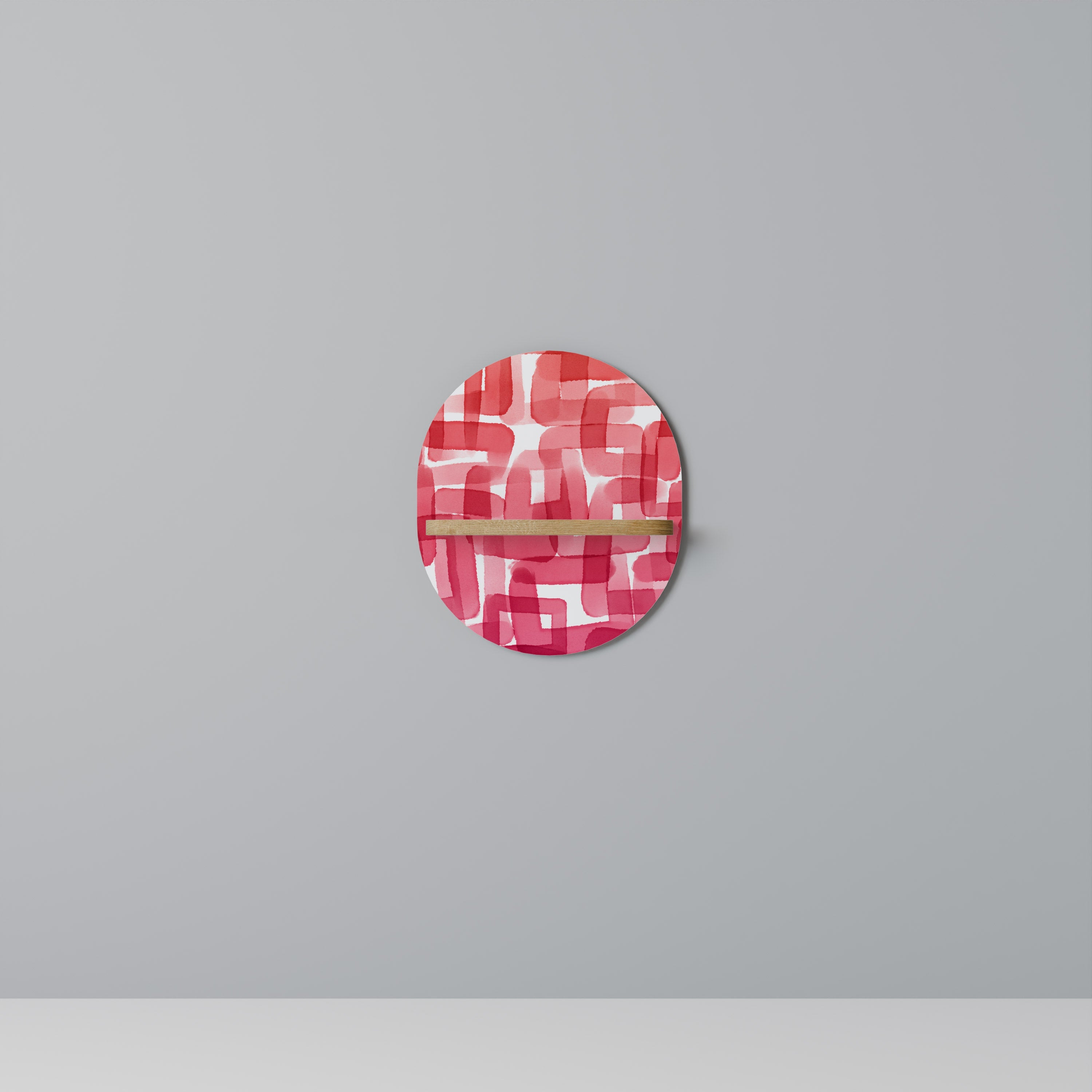 KALEIDOSCOPIC CUBISM Prateleira Oval Decorativa em Efeito Carvalho