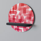 KALEIDOSCOPIC CUBISM Prateleira Redonda Decorativa em Acabamento Preto