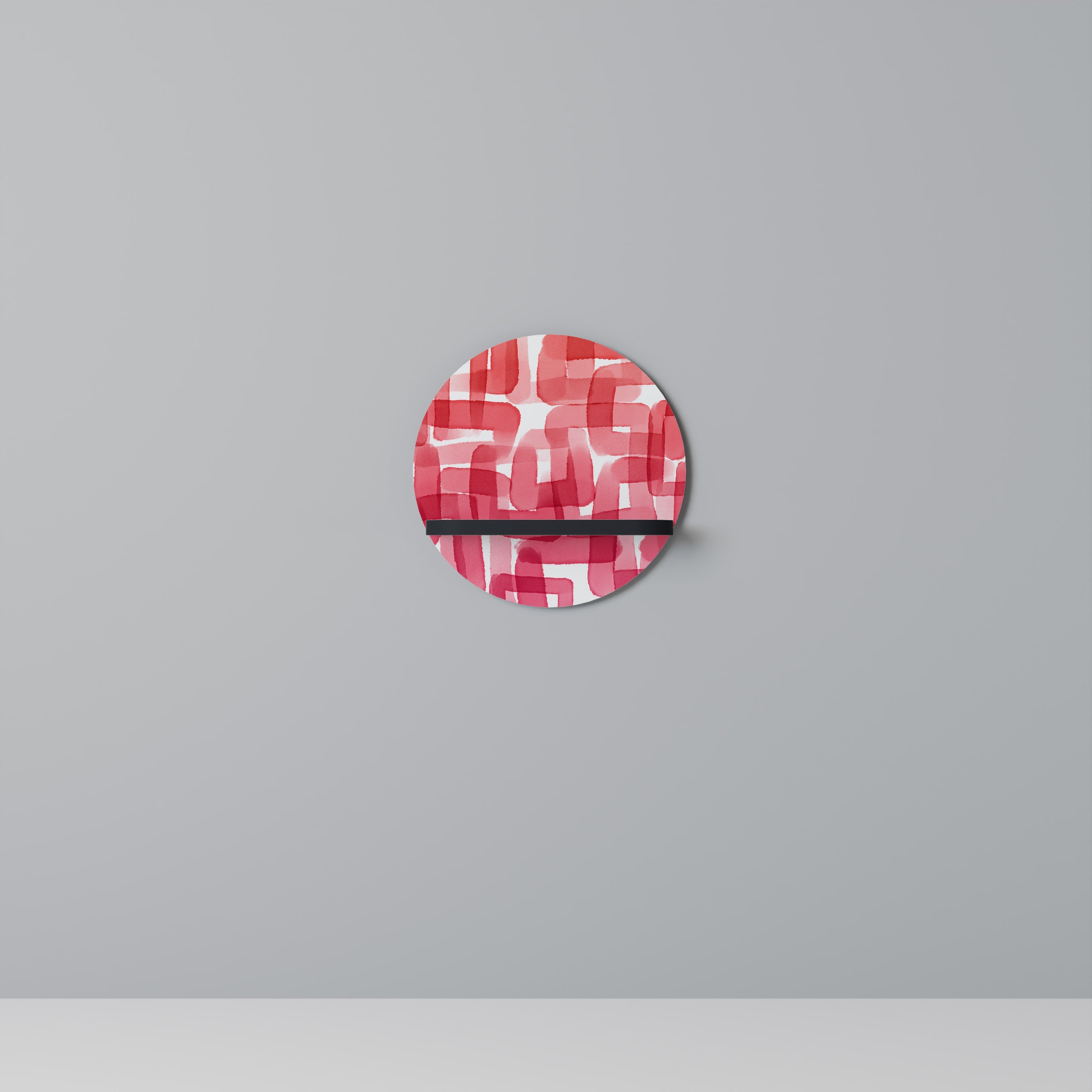 KALEIDOSCOPIC CUBISM Prateleira Redonda Decorativa em Acabamento Preto