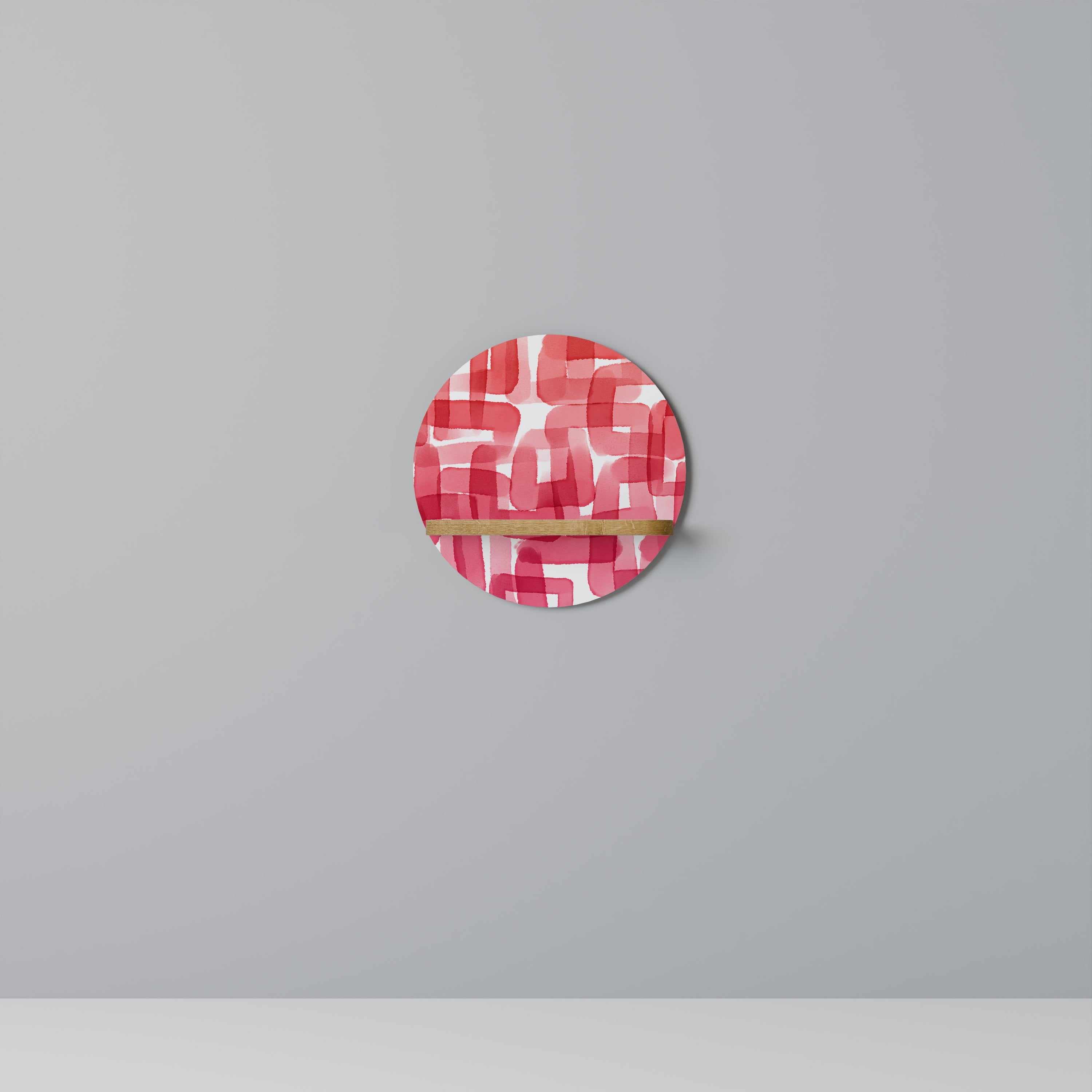 KALEIDOSCOPIC CUBISM Prateleira Redonda Decorativa em Efeito Carvalho