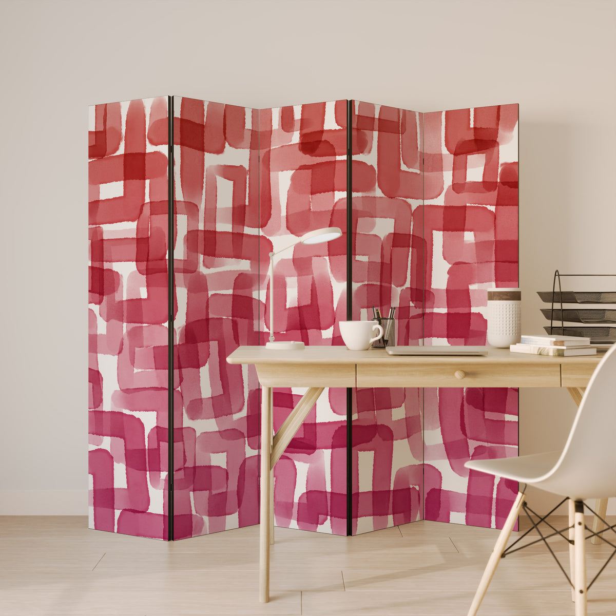 KALEIDOSCOPIC CUBISM 5-Panel Room Divider