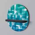 TURQUOISE RECTANGLES Prateleira Oval Decorativa em Acabamento Preto