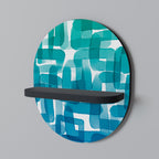 TURQUOISE RECTANGLES Prateleira Oval Decorativa em Acabamento Preto