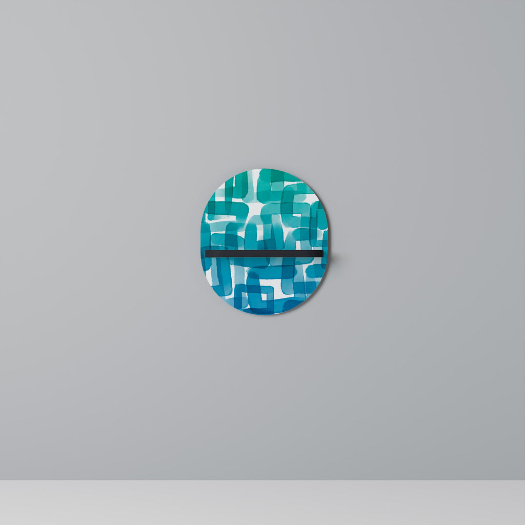 TURQUOISE RECTANGLES Prateleira Oval Decorativa em Acabamento Preto