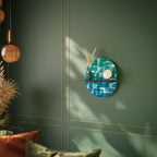 TURQUOISE RECTANGLES Prateleira Oval Decorativa em Acabamento Preto