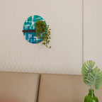 TURQUOISE RECTANGLES Prateleira Oval Decorativa em Acabamento Preto