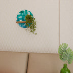 TURQUOISE RECTANGLES Prateleira Redonda Decorativa em Efeito Carvalho