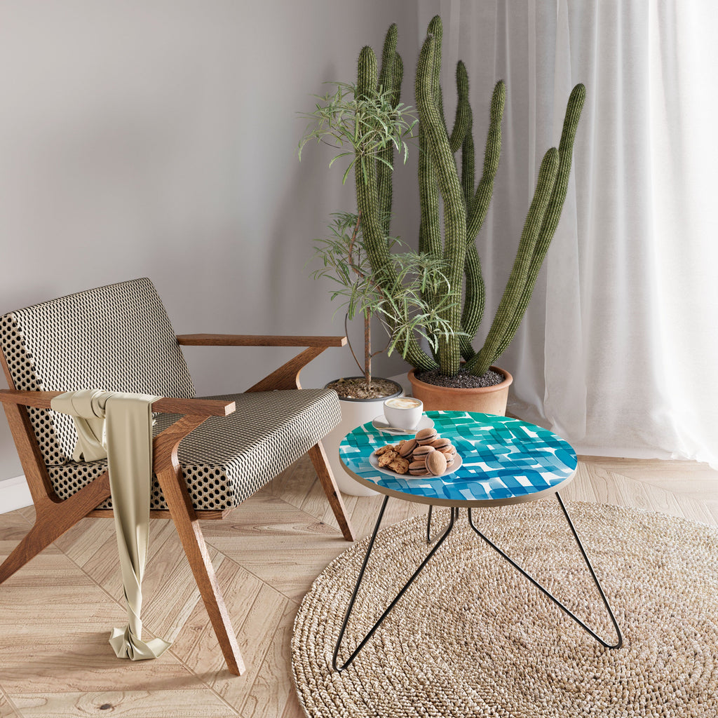 TURQUOISE RECTANGLES Mesa de Centro 60