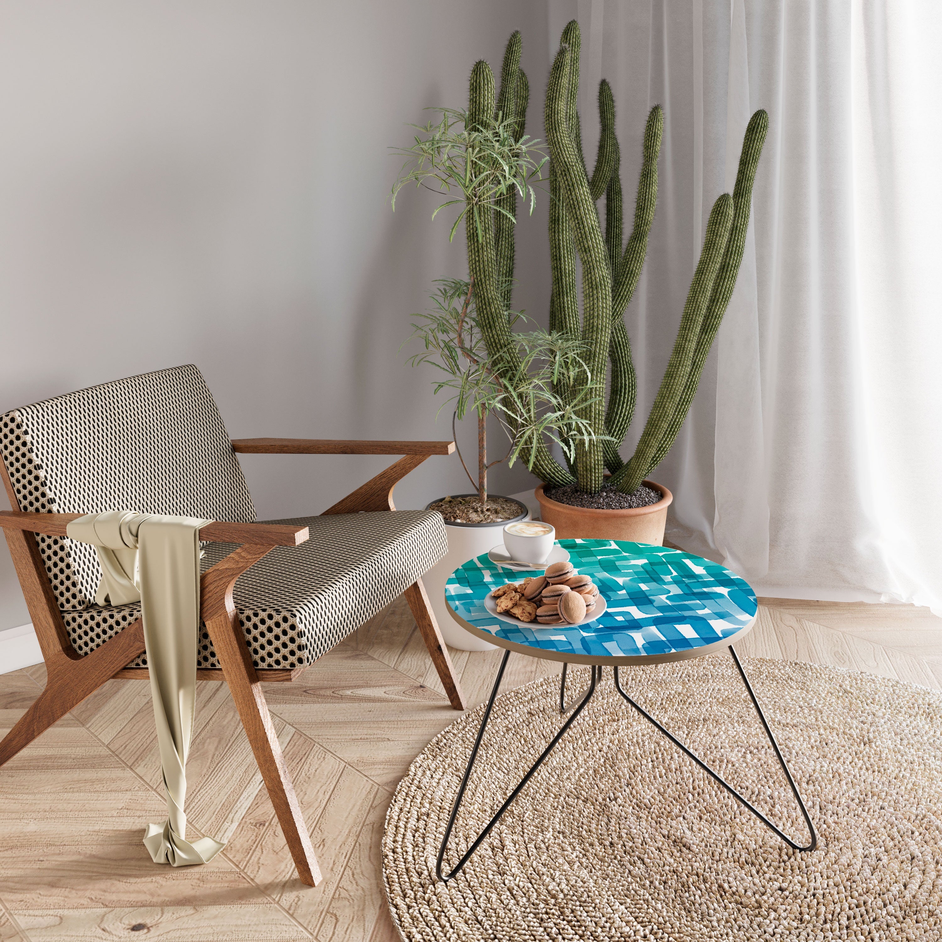 TURQUOISE RECTANGLES Mesa de Centro 60