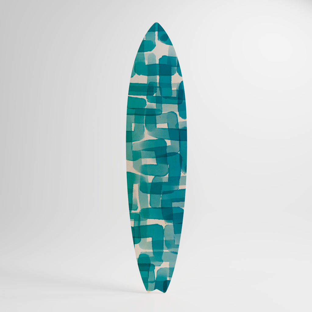 TURQUOISE RECTANGLES Surfboard Decorative Panel