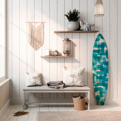 TURQUOISE RECTANGLES Surfboard Decorative Panel