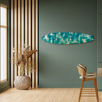 TURQUOISE RECTANGLES Surfboard Decorative Panel