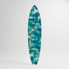 TURQUOISE RECTANGLES Surfboard Decorative Panel
