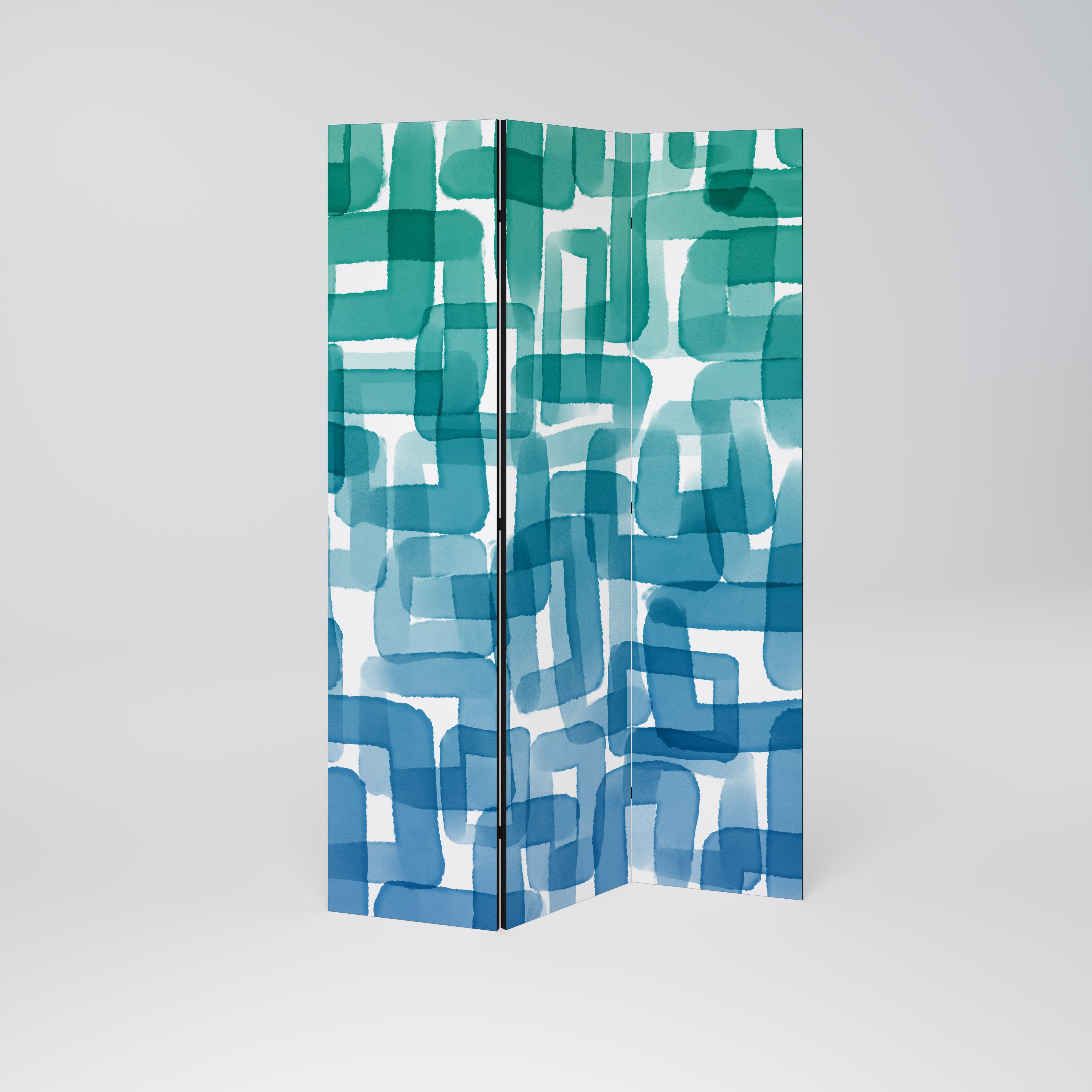 TURQUOISE RECTANGLES Biombo de 3 Painéis