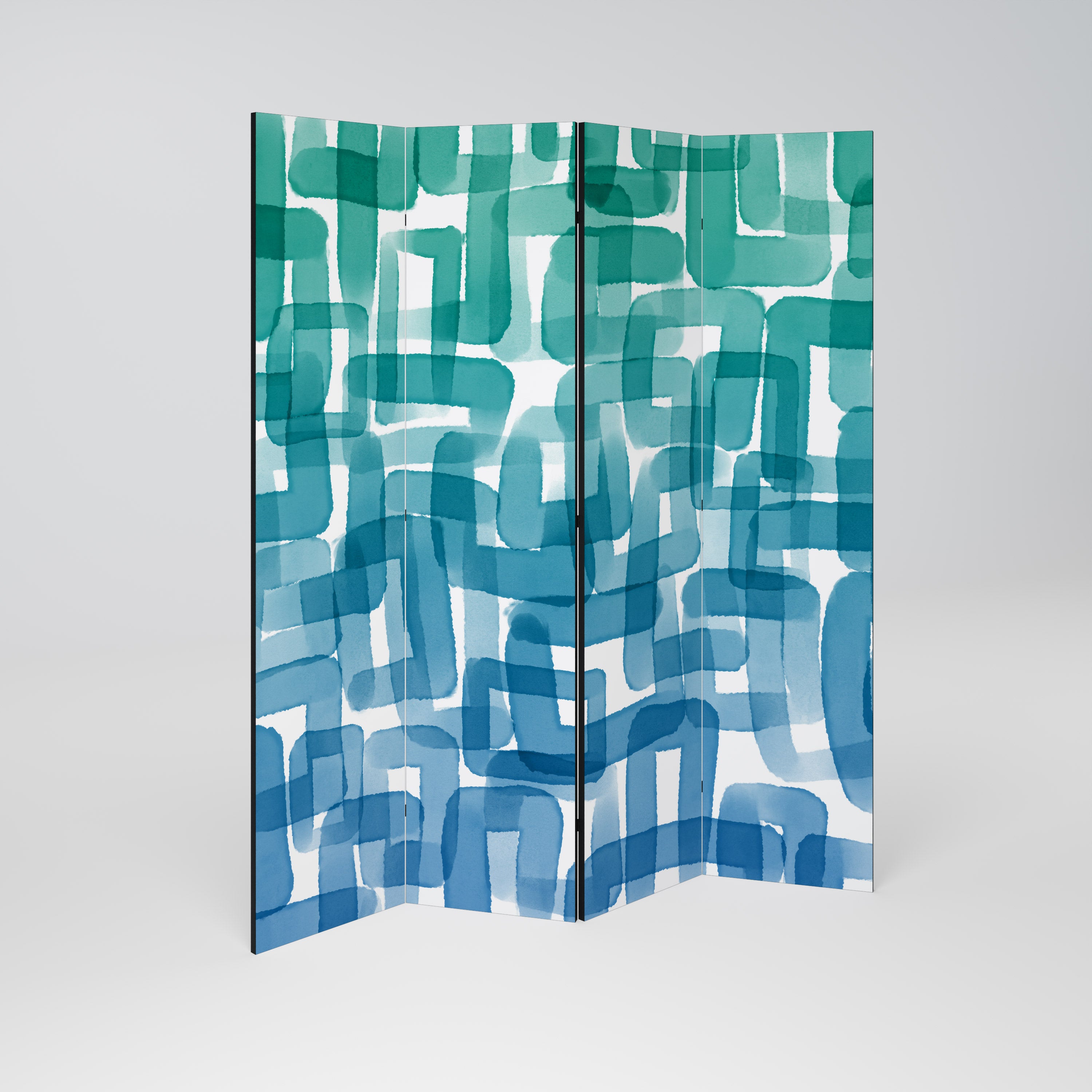 TURQUOISE RECTANGLES Biombo de 4 Painéis