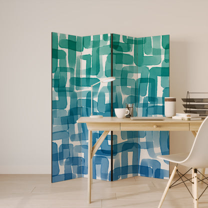 TURQUOISE RECTANGLES Biombo de 4 Painéis