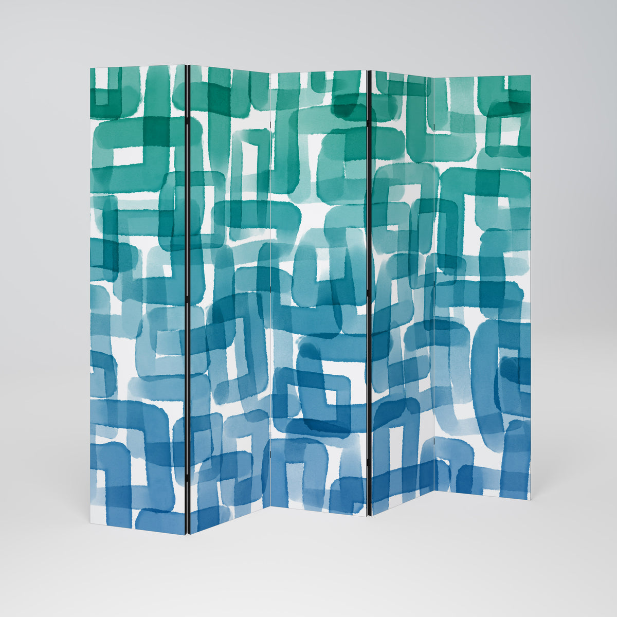 TURQUOISE RECTANGLES Biombo de 5 Painéis
