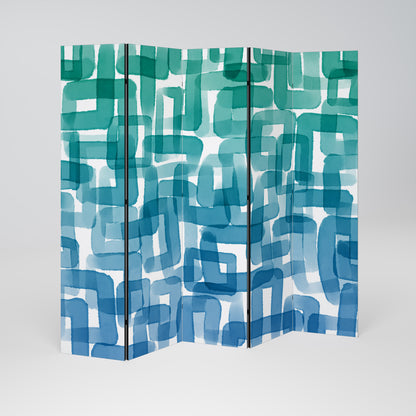 TURQUOISE RECTANGLES Biombo de 5 Painéis