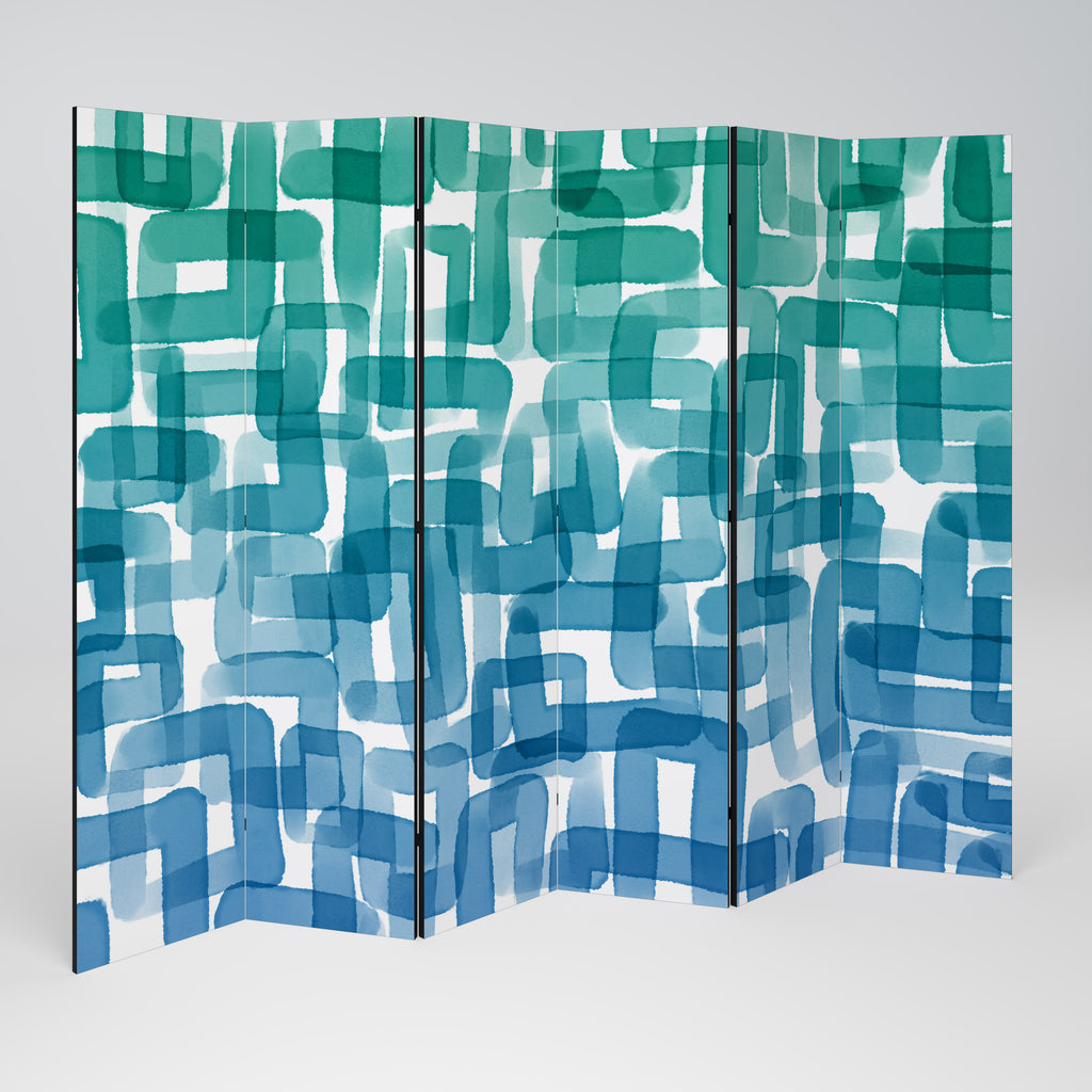 TURQUOISE RECTANGLES Biombo de 6 Painéis